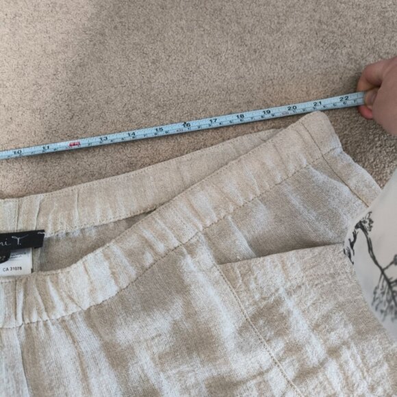 Toni T Denmark Flax Linen Coastal Lagenlook Wide Leg Stretch Boho Pants 22 Plus - Picture 7 of 10